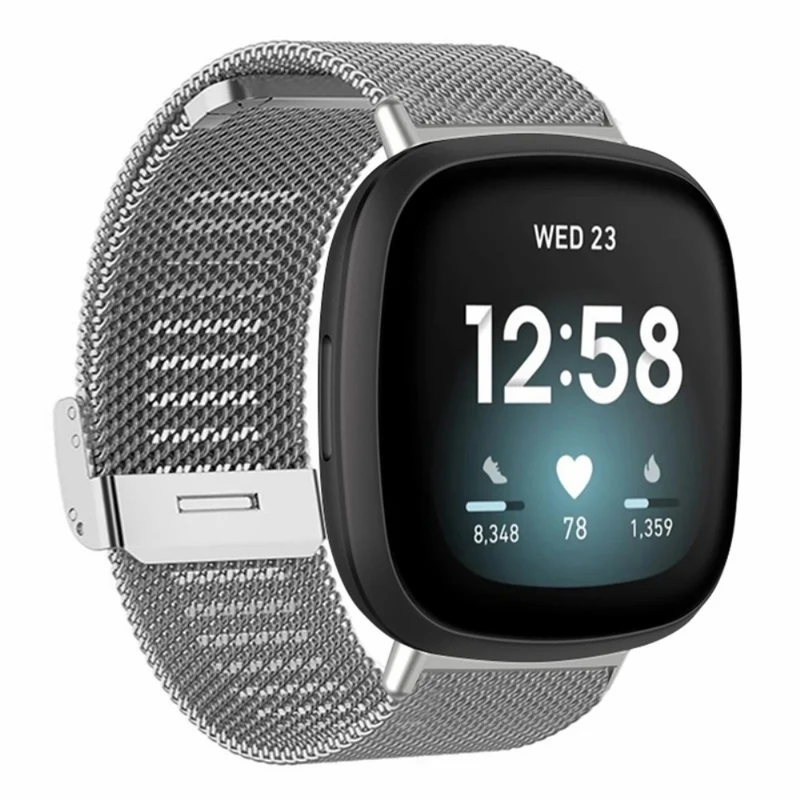 Fitbit Versa 4 / Versa 3 / Sense 2 / Sense Watch Band Replacement Stainless Steel Wrist Band