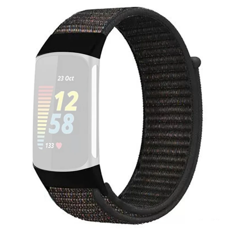 KALEBOL KLB-NLHH-001 Fitbit Charge 5 / 6 Nylon Watchband Loop Fastener Wrist Strap