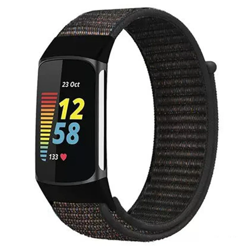KALEBOL KLB-NLHH-001 Fitbit Charge 5 / 6 Nylon Watchband Loop Fastener Wrist Strap