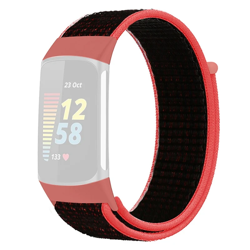 KALEBOL KLB-NLHH-001 Fitbit Charge 5 / 6 Nylon Watchband Loop Fastener Wrist Strap