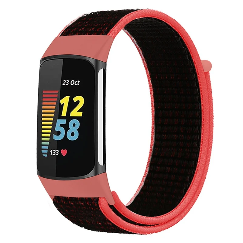 KALEBOL KLB-NLHH-001 Fitbit Charge 5 / 6 Nylon Watchband Loop Fastener Wrist Strap