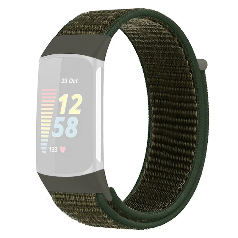 KALEBOL KLB-NLHH-001 Fitbit Charge 5 / 6 Nylon Watchband Loop Fastener Wrist Strap