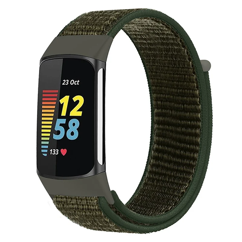 KALEBOL KLB-NLHH-001 Fitbit Charge 5 / 6 Nylon Watchband Loop Fastener Wrist Strap