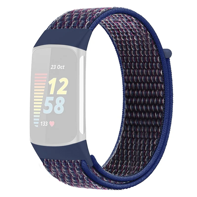KALEBOL KLB-NLHH-001 Fitbit Charge 5 / 6 Nylon Watchband Loop Fastener Wrist Strap