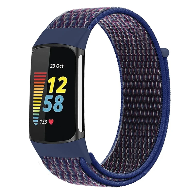 KALEBOL KLB-NLHH-001 Fitbit Charge 5 / 6 Nylon Watchband Loop Fastener Wrist Strap