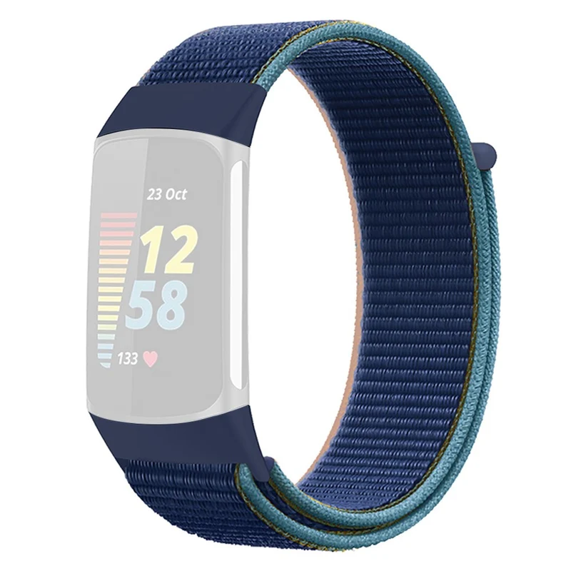 KALEBOL KLB-NLHH-001 Fitbit Charge 5 / 6 Nylon Watchband Loop Fastener Wrist Strap