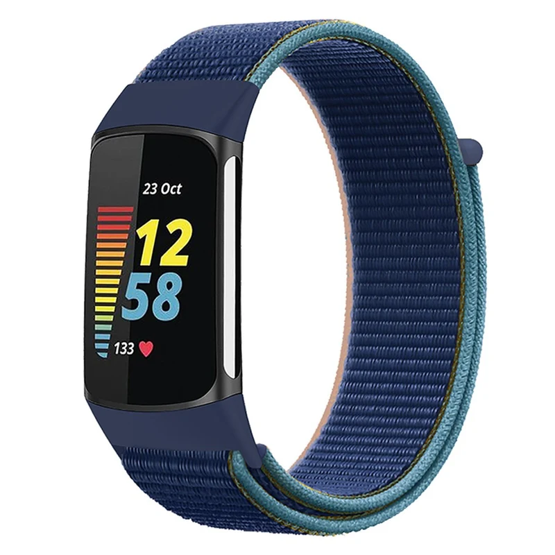 KALEBOL KLB-NLHH-001 Fitbit Charge 5 / 6 Nylon Watchband Loop Fastener Wrist Strap