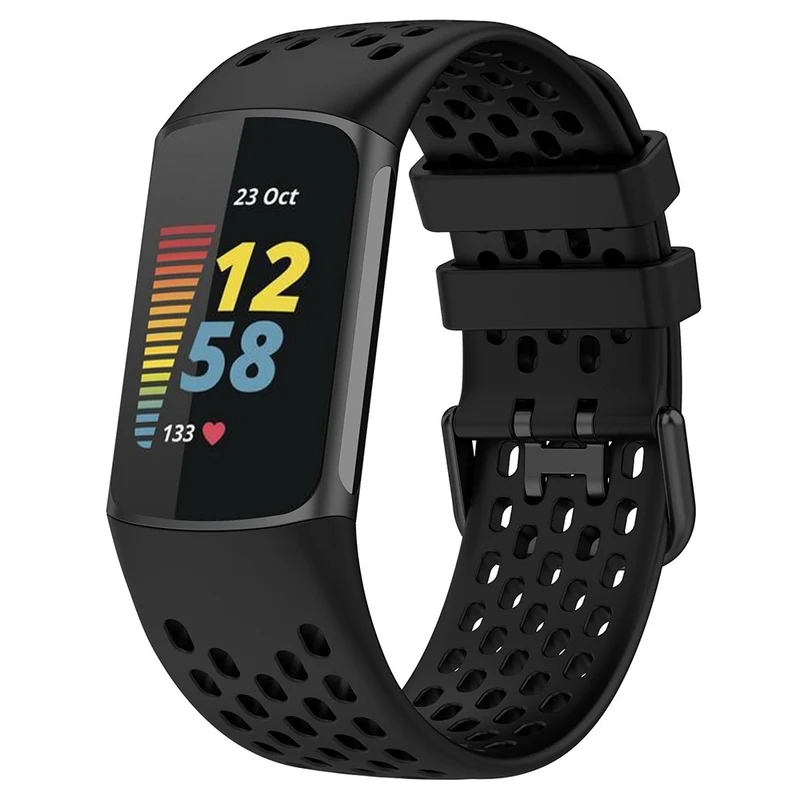 Fitbit Charge 6 / Charge 5 Replacement Wrist Band Breathable Silicone Smartwatch Strap