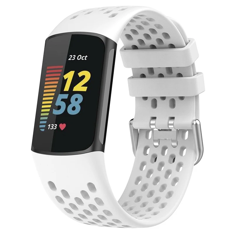 Fitbit Charge 6 / Charge 5 Replacement Wrist Band Breathable Silicone Smartwatch Strap