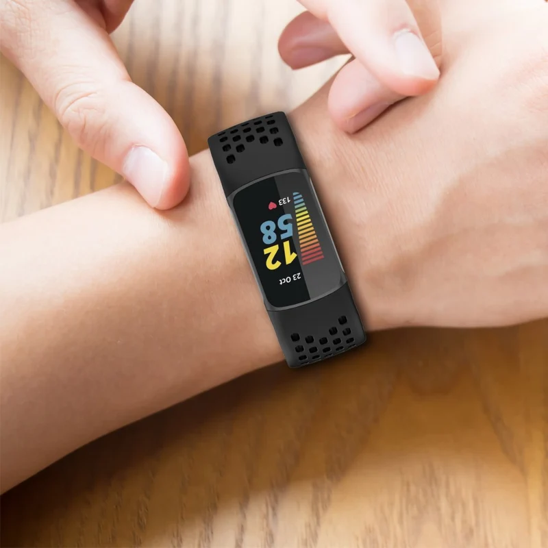 Fitbit Charge 6 / Charge 5 Replacement Wrist Band Breathable Silicone Smartwatch Strap