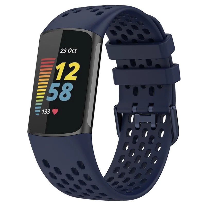 Fitbit Charge 6 / Charge 5 Replacement Wrist Band Breathable Silicone Smartwatch Strap