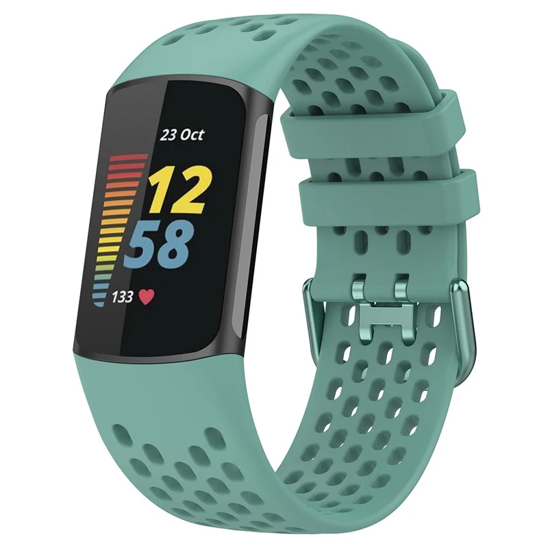 Fitbit Charge 6 / Charge 5 Replacement Wrist Band Breathable Silicone Smartwatch Strap