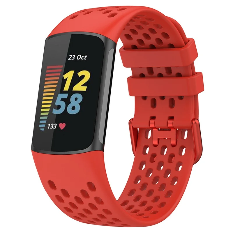 Fitbit Charge 6 / Charge 5 Replacement Wrist Band Breathable Silicone Smartwatch Strap