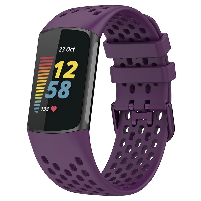 Fitbit Charge 6 / Charge 5 Replacement Wrist Band Breathable Silicone Smartwatch Strap