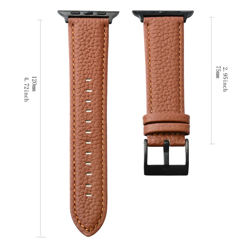 Apple Watch 49mm / 45mm / 44mm / 42mm Genuine Cow Leather Watch Band