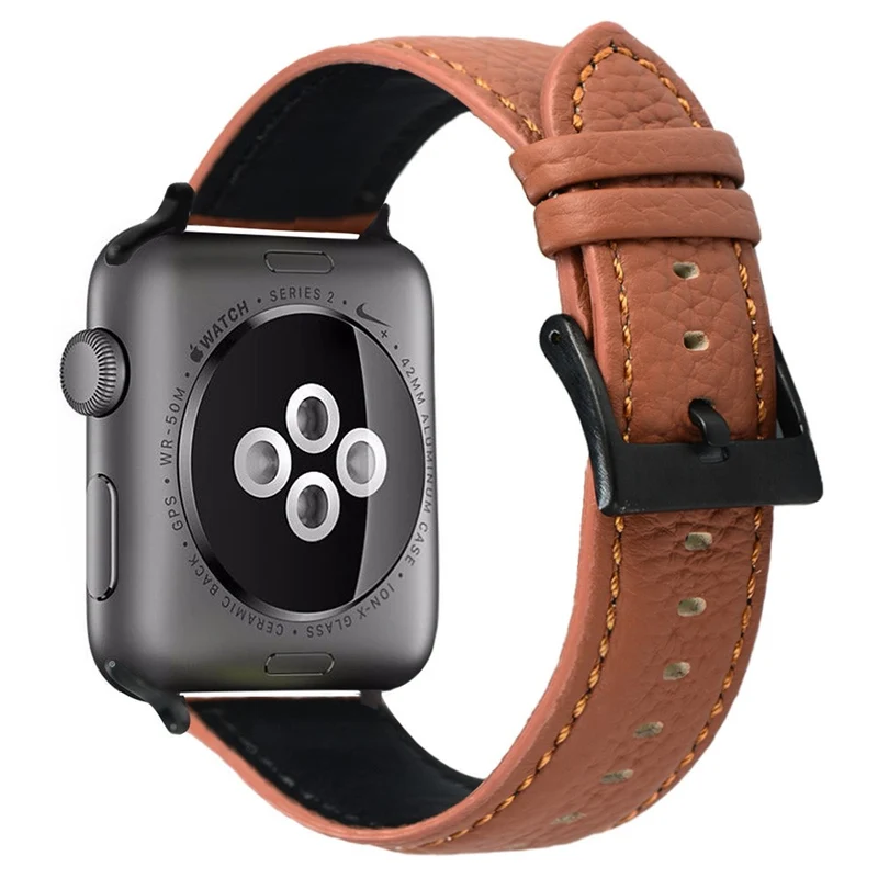 Apple Watch 49mm / 45mm / 44mm / 42mm Genuine Cow Leather Watch Band