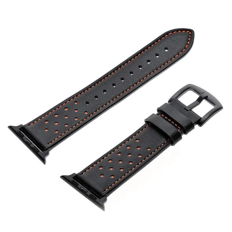 Apple Watch 49mm / 45mm / 44mm / 42mm Silicone and Leather Wrist Strap