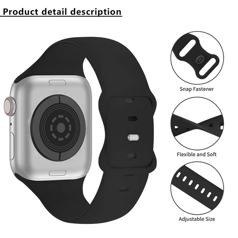 KALEBOL Apple Watch 49mm / 45mm / 44mm / 42mm Silicone Watch Band, Size: L