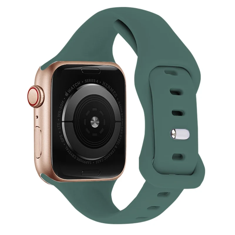KALEBOL Apple Watch 49mm / 45mm / 44mm / 42mm Slim Silicone Band, Size: L - Starlight