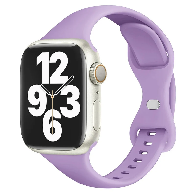 KALEBOL Apple Watch 49mm / 45mm / 44mm / 42mm Slim Silicone Band, Size: L - Starlight