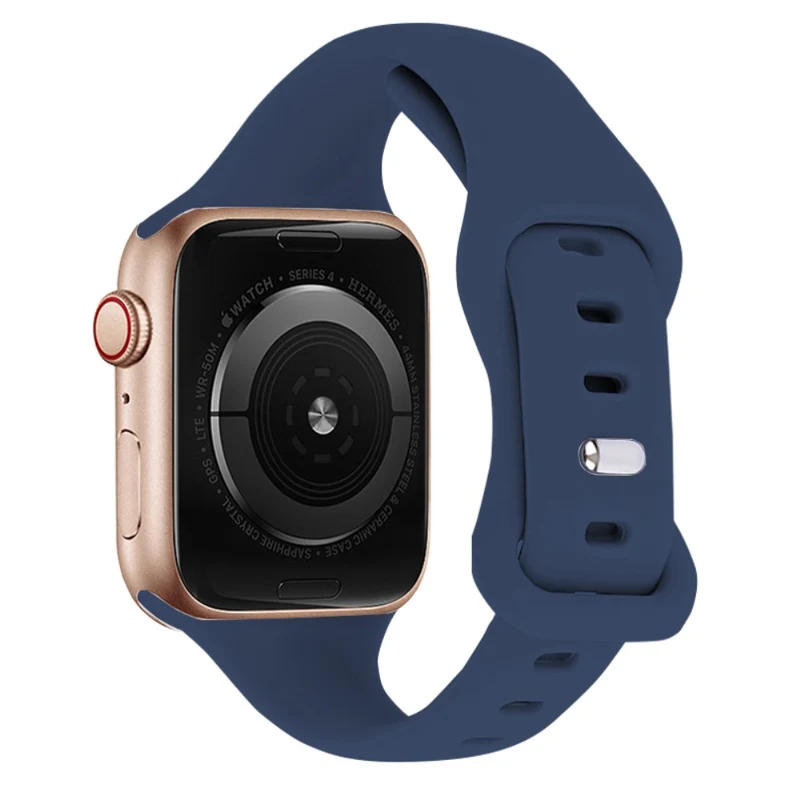 KALEBOL Apple Watch 49mm / 45mm / 44mm / 42mm Slim Silicone Band, Size: L - Starlight