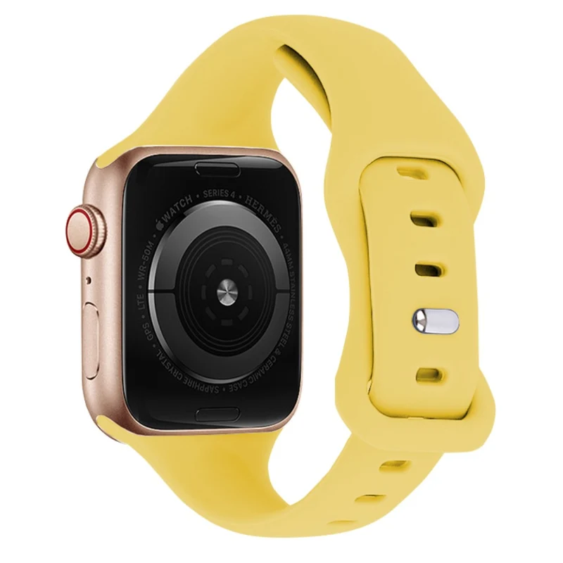 KALEBOL Apple Watch 49mm / 45mm / 44mm / 42mm Slim Silicone Band, Size: L - Starlight