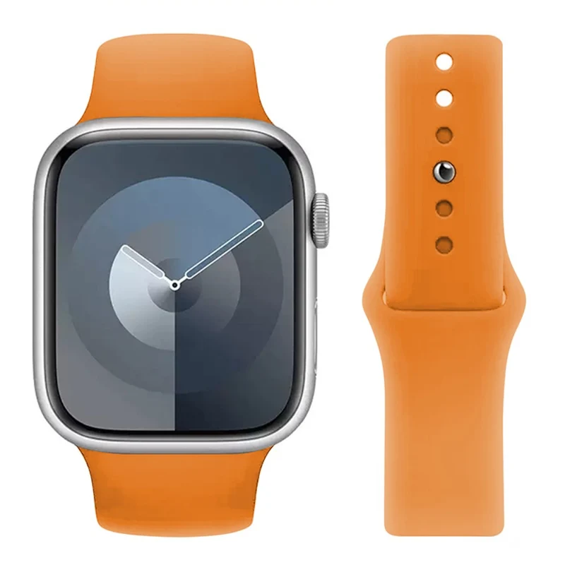 KALEBOL Apple Watch 49mm / 45mm / 44mm / 42mm Silicone Watch Straps, Size: S / M - Light Grey