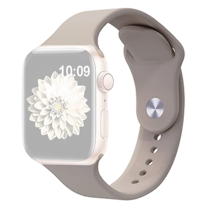 KALEBOL Apple Watch 49mm / 45mm / 44mm / 42mm Silicone Watch Straps, Size: S / M - Light Grey