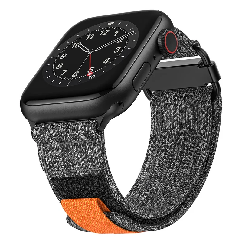 Apple Watch 49mm / 45mm / 44mm / 42mm Canvas Watch Strap - Black / Grey