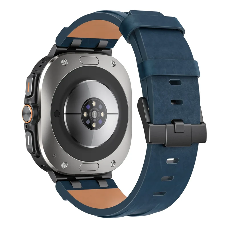 Samsung Galaxy Watch Ultra 2 Solides Lederarmband (Dunkelblau)