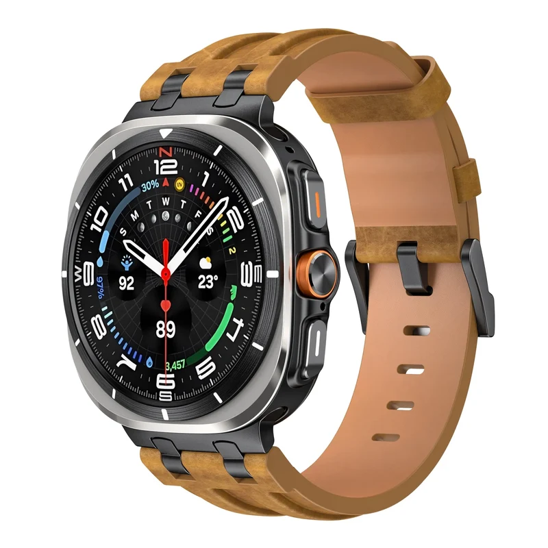 Samsung Galaxy Watch Ultra 2 Solides Lederarmband (Braun)