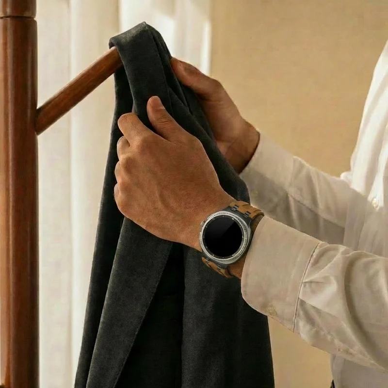 Samsung Galaxy Watch Ultra 2 Solides Lederarmband (Braun)