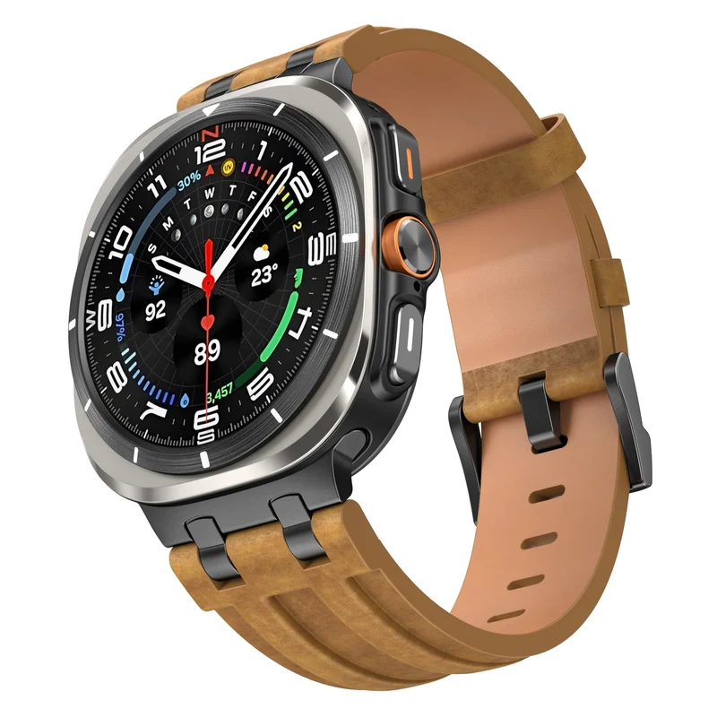 Samsung Galaxy Watch Ultra 2 Solides Lederarmband (Braun)