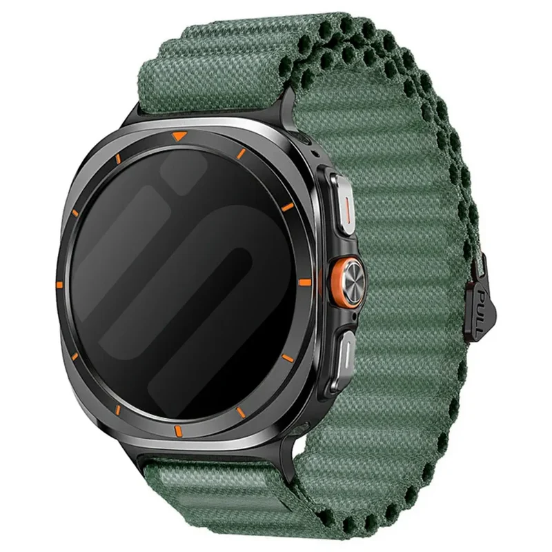 Samsung Galaxy Watch Ultra 2 Outdoor Nylonarmband (Dunkelgrün)