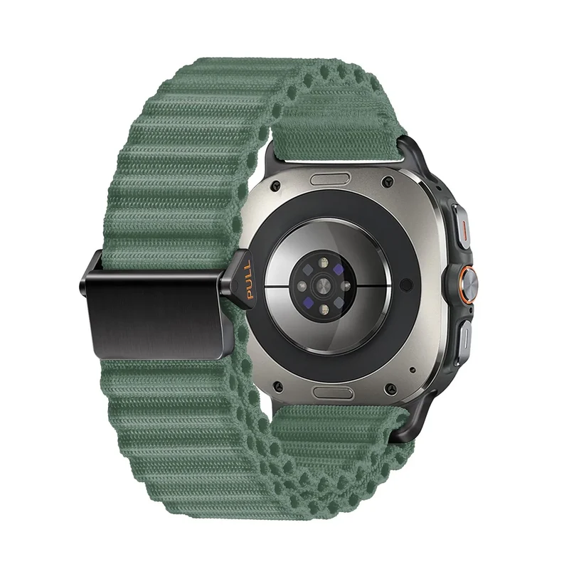 Samsung Galaxy Watch Ultra 2 Outdoor Nylonarmband (Dunkelgrün)