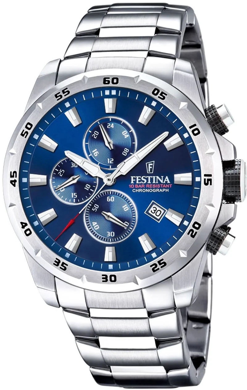 Festina Timeless Chronograph F20463/2 Herrenuhr • Sportliches Design • Edelstahl