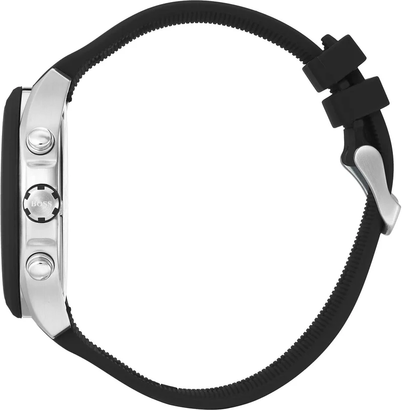 BOSS Velocity 1513716 Herrenuhr • Sportliches Design mit Silikonarmband • Präziser Chronograph