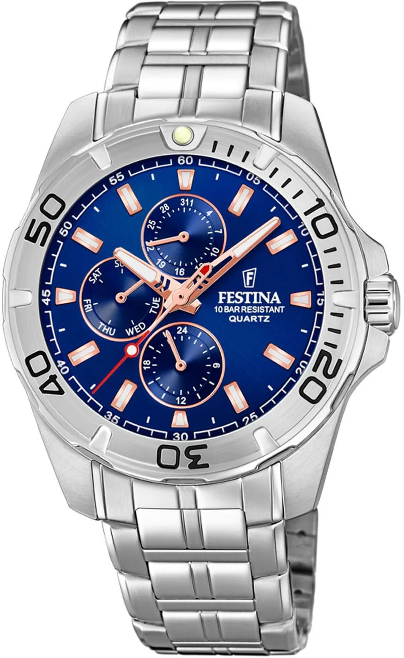 Festina Multifunction F20445/5 Herrenuhr • 10 bar • Stahl
