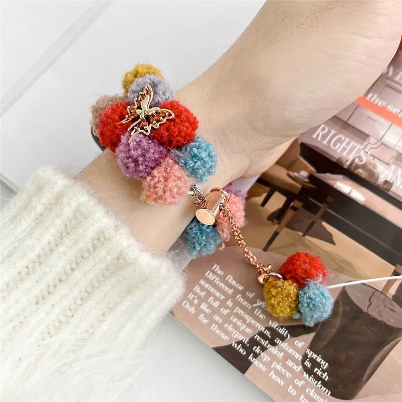 Apple Watch Series 49mm - 45mm - 44mm - 42mm Universal Velvet Cotton Bracelet Wrist Strap