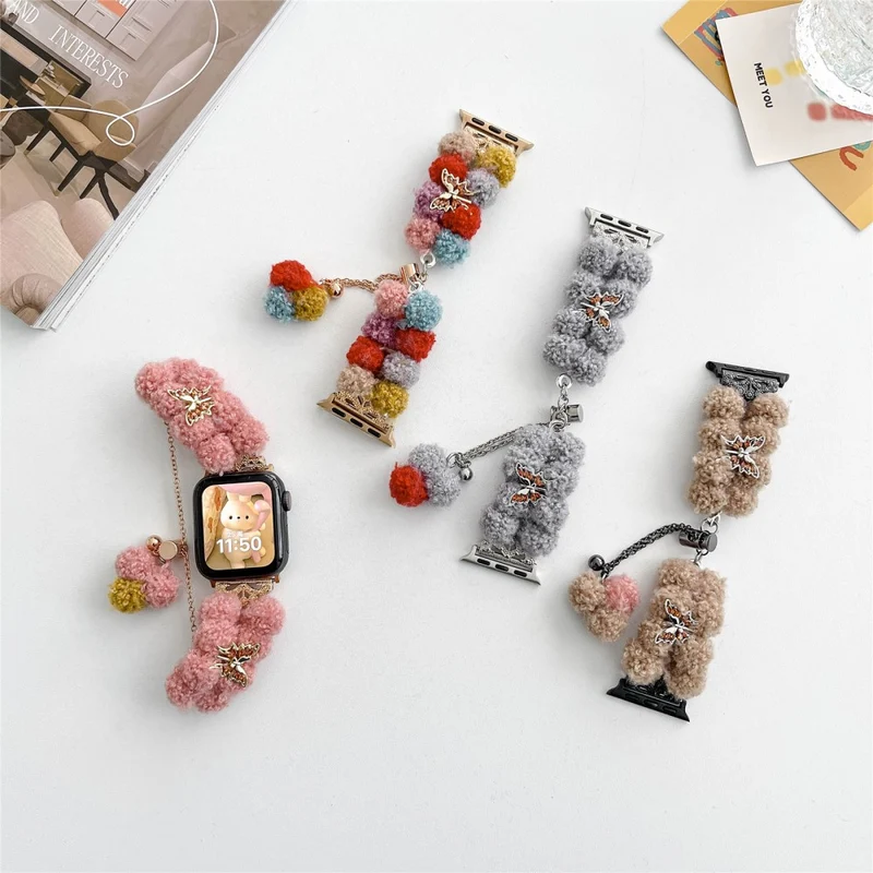 Apple Watch Series 49mm - 45mm - 44mm - 42mm Universal Velvet Cotton Bracelet Wrist Strap