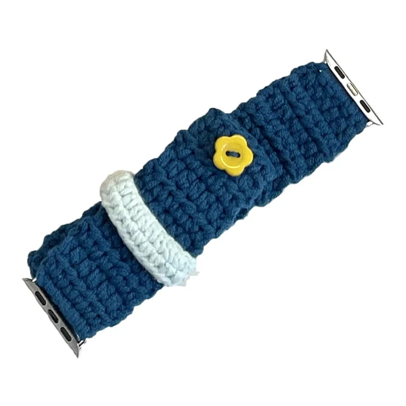 Apple Watch Series 49mm - 45mm - 44mm - 42mm Universal Knitting Bracelet Strap - Beige