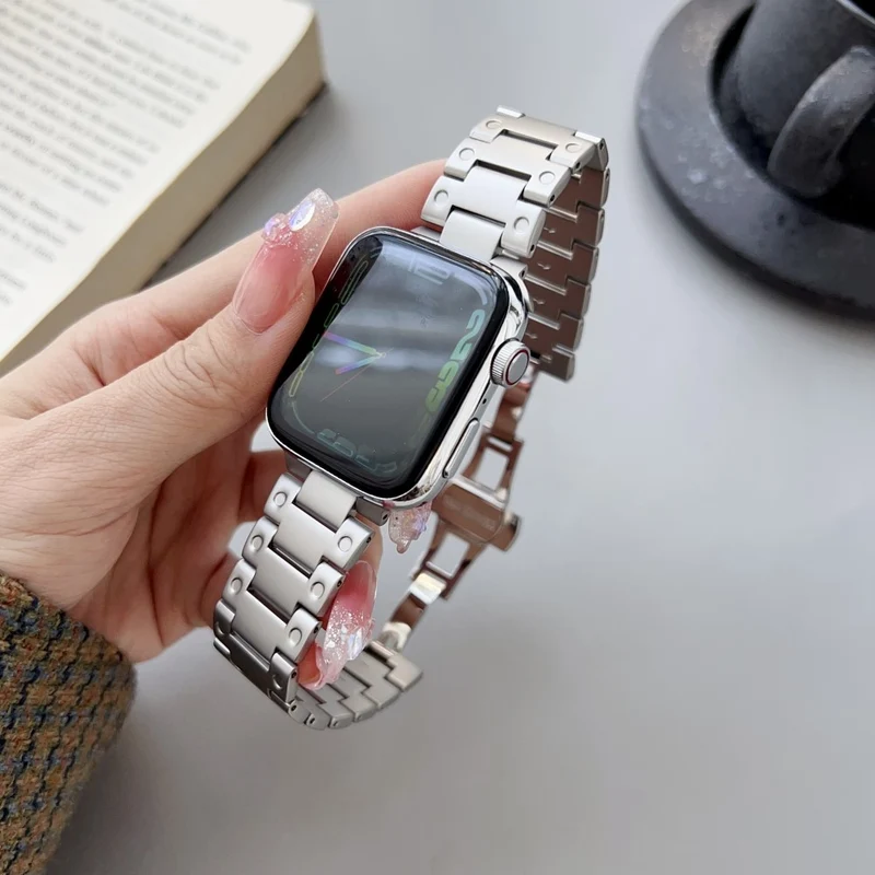 Apple Watch Series 49mm - 45mm - 44mm - 42mm Universal Stainless Steel Strap