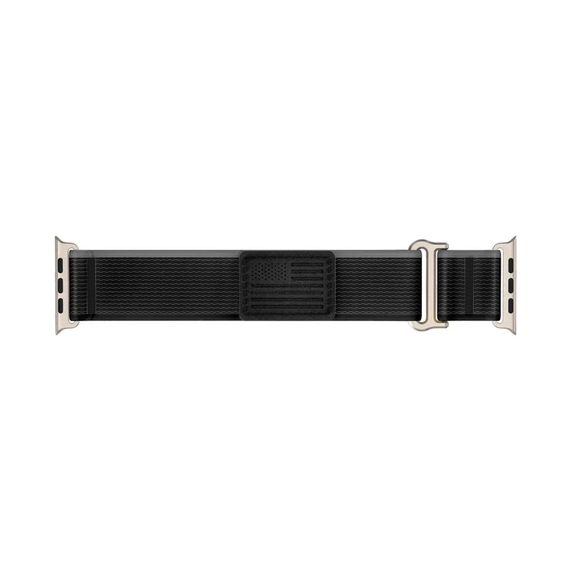 Apple Watch Series 49mm - 45mm - 44mm - 42mm Universal Braided Loop Strap, Size: L - Black+Grey