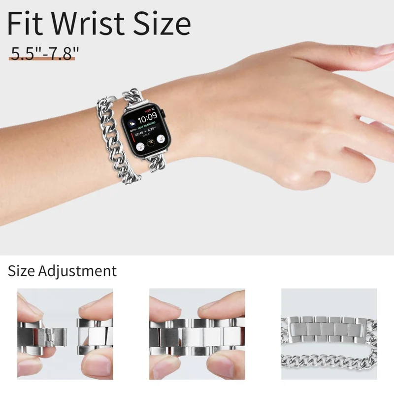 Apple Watch Series 49mm - 45mm - 44mm - 42mm Universal Stainless Steel Band