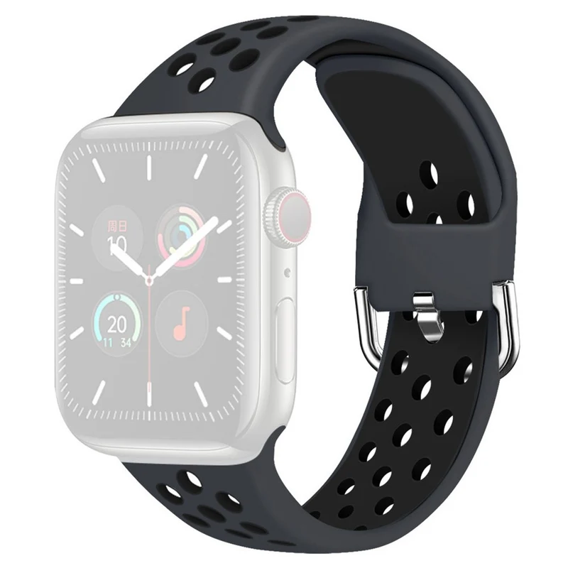 KALEBOL Apple Watch Series 49mm - 45mm - 44mm - 42mm Universal Silicone Watch Band - White+Black