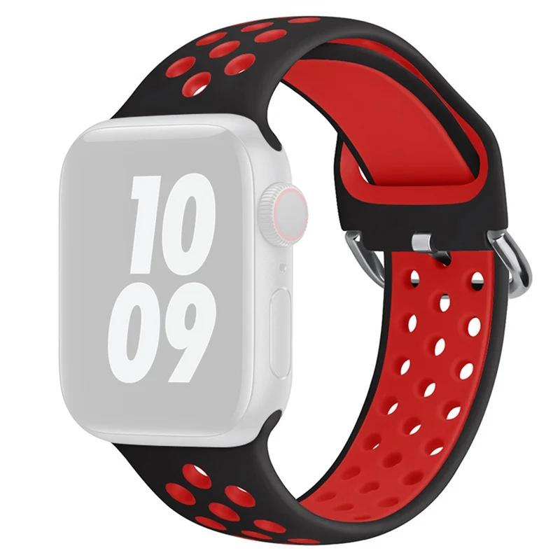 KALEBOL Apple Watch Series 49mm - 45mm - 44mm - 42mm Universal Silicone Watch Band - White+Black