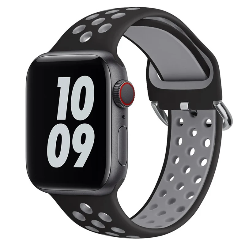 KALEBOL Apple Watch Series 49mm - 45mm - 44mm - 42mm Universal Silicone Watch Band - White+Black