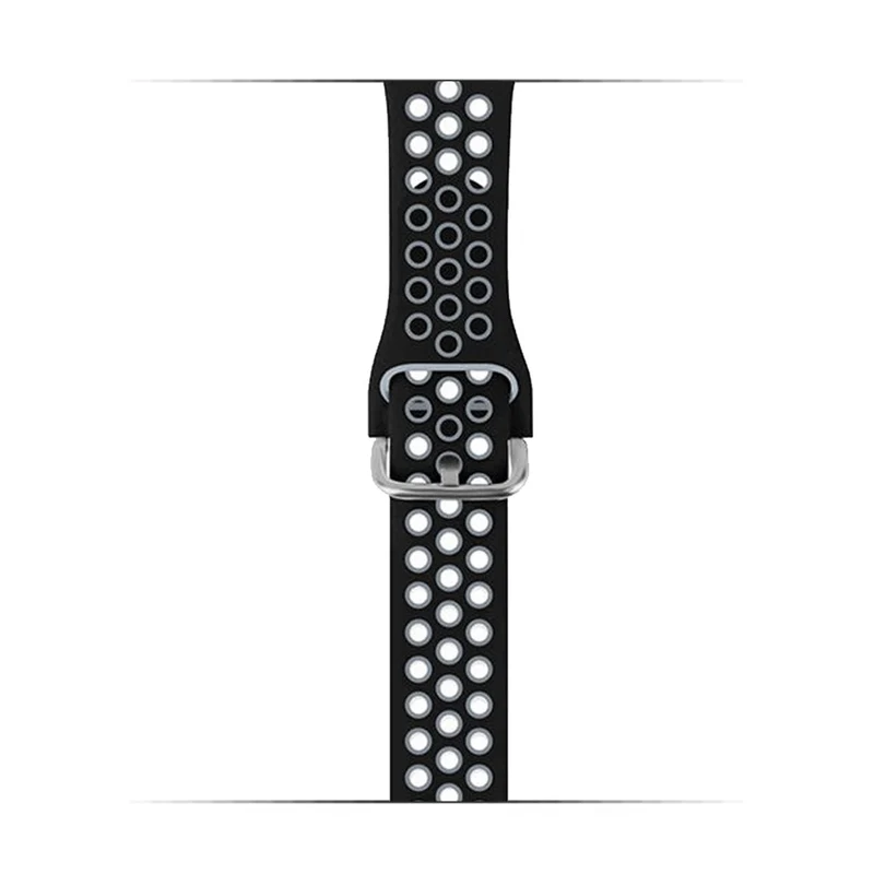 KALEBOL Apple Watch Series 49mm - 45mm - 44mm - 42mm Universal Silicone Watch Band - White+Black