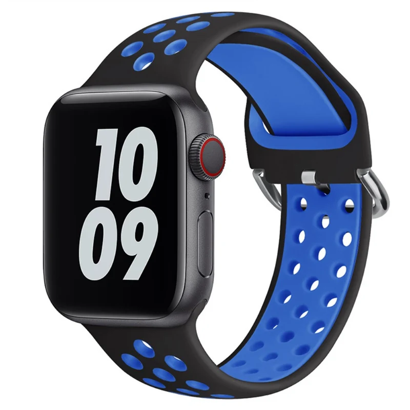 KALEBOL Apple Watch Series 49mm - 45mm - 44mm - 42mm Universal Silicone Watch Band - White+Black