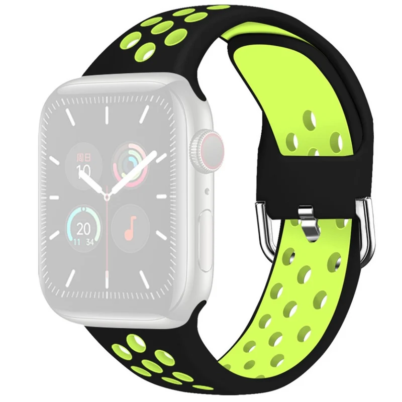 KALEBOL Apple Watch Series 49mm - 45mm - 44mm - 42mm Universal Silicone Watch Band - White+Black